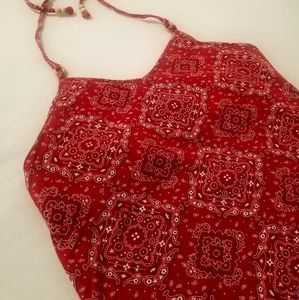 Red Bandana Paisley Halter